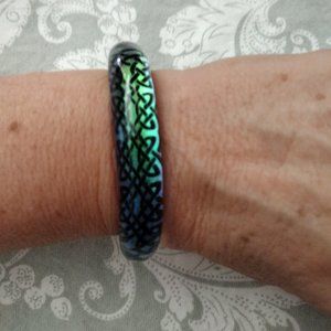 Blown Glass Celtic Knot Cuff Bracelet